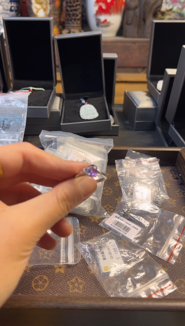 银S925镶嵌戒指水晶鳳玉善源直播推荐