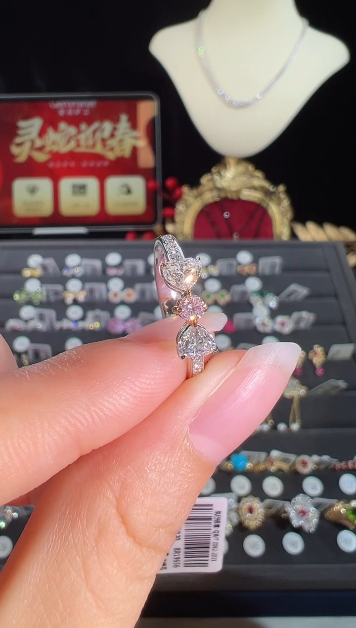 【闪购商品】钻石戒指18K金镶嵌BR19636#-W+R#130