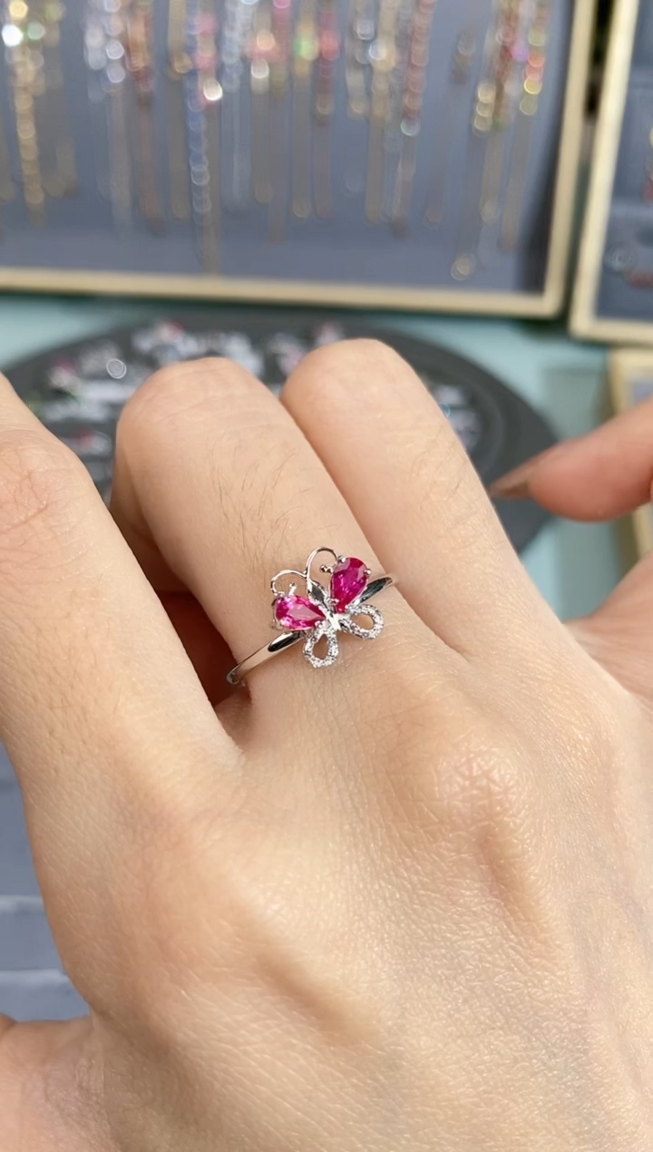 【闪购商品】红宝石戒指18K金镶嵌戒指