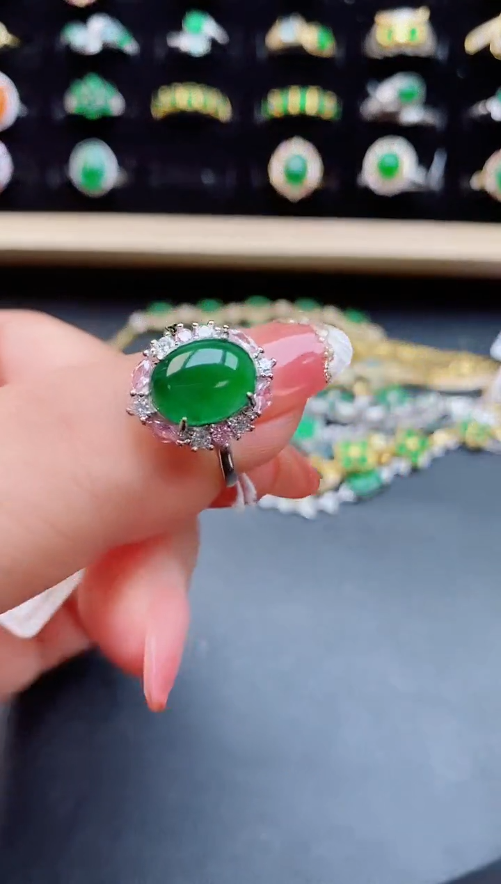 【闪购商品】翡翠戒指银S925镶嵌50805