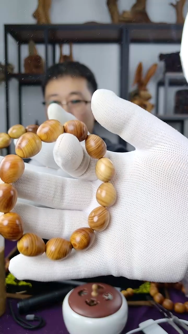 崖柏太行陈化崖柏14*15水滴珠单圈崖柏手串