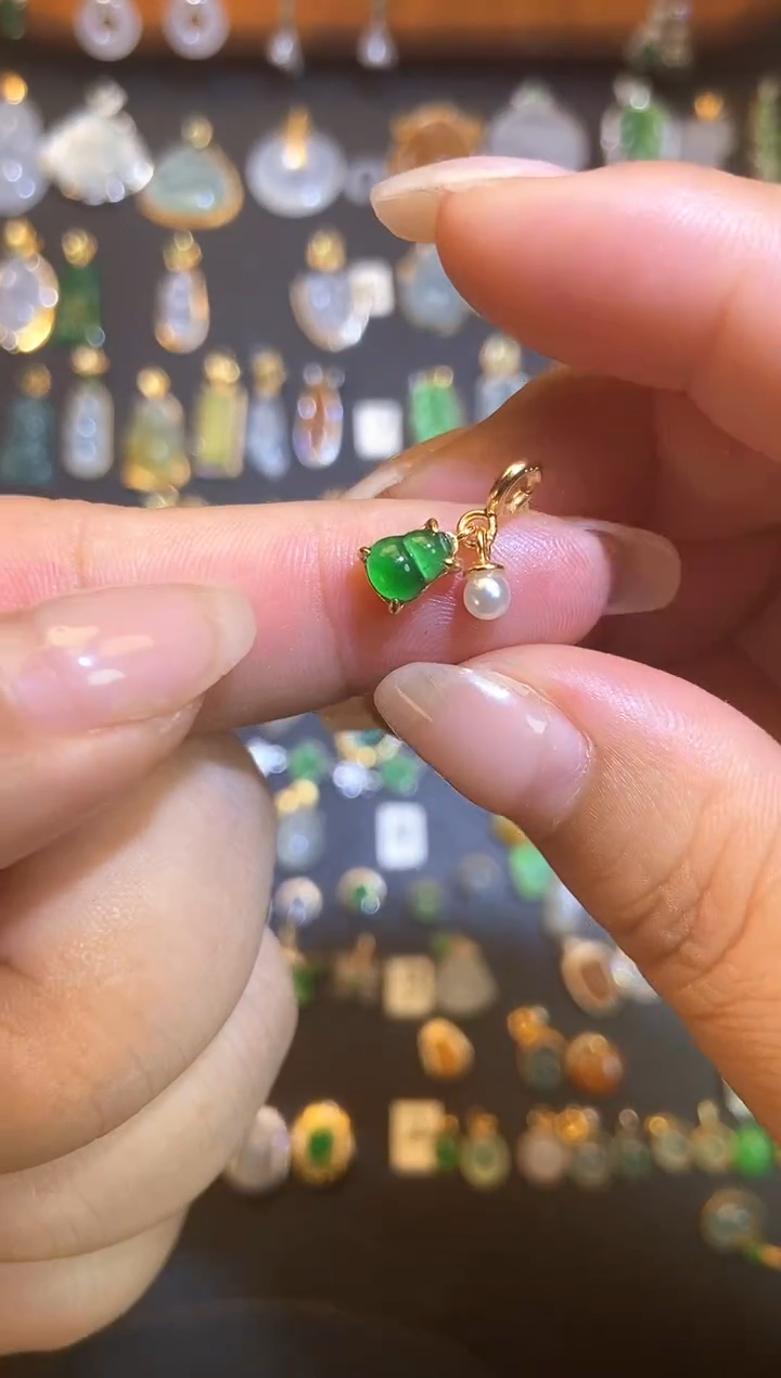 翡翠银S925镶嵌吊坠(不含链)1