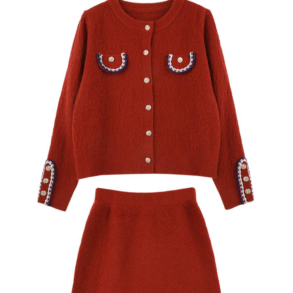 BSIEE裙子INS风网红甜美减龄时尚时尚套装气质上衣休闲风秋冬