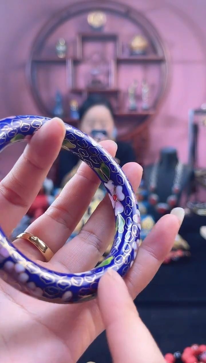 非遗 景泰蓝公主镯 56-60/1.2粗版 宝蓝