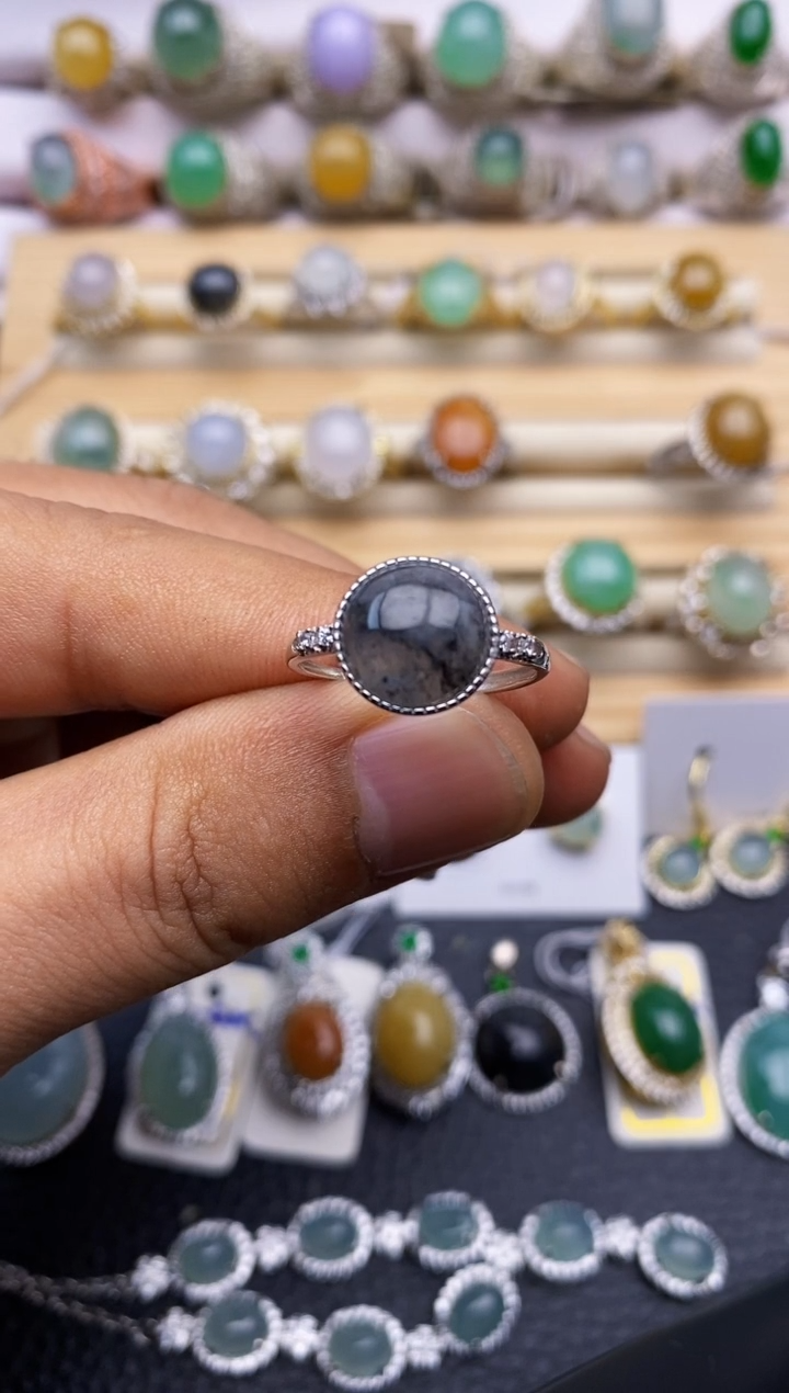 【闪购商品】翡翠戒指银S925镶嵌/0050