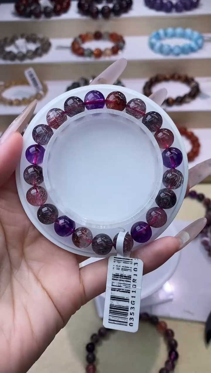 【闪购商品】水晶手链未镶嵌黑加仑超七单圈9m+