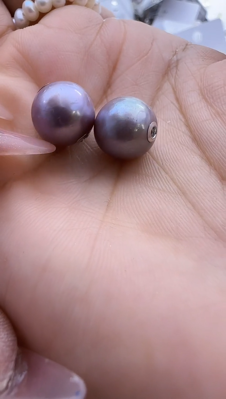 【闪购商品】淡水珍珠耳饰18K金镶嵌877