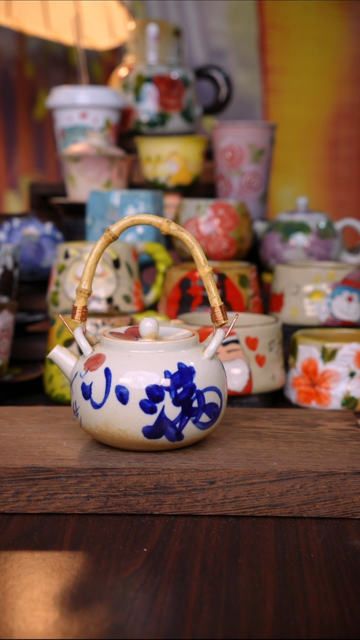 杯子陶泥垚手作 景德镇手工手绘陶瓷器物