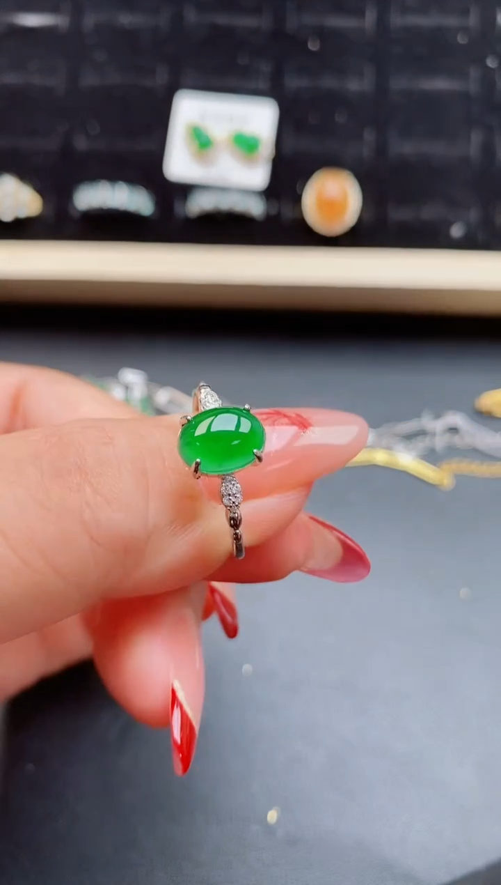 【闪购商品】翡翠戒指银S925镶嵌0580505