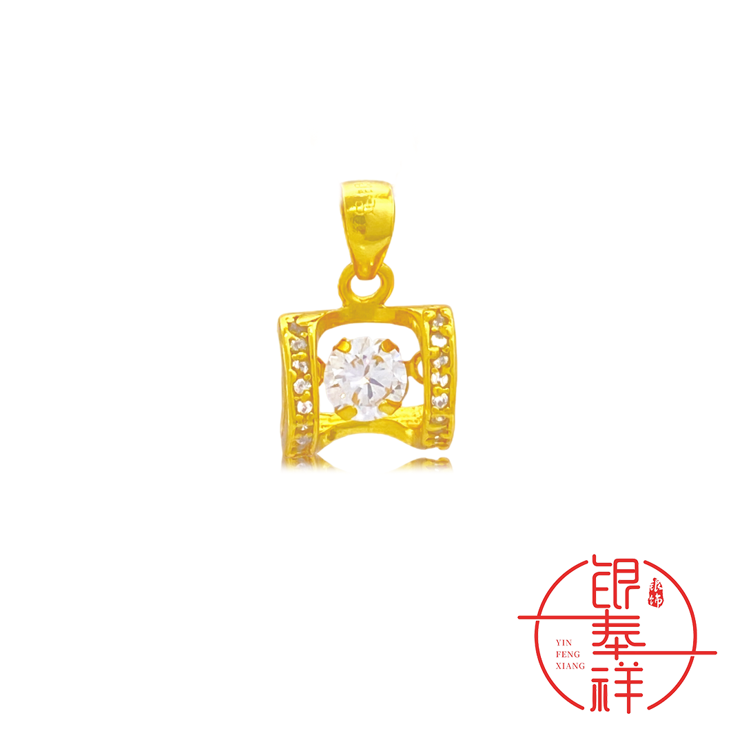 吊坠足银 足银合成锆石 【小蛮腰吊坠】气质时尚精美制坠女士