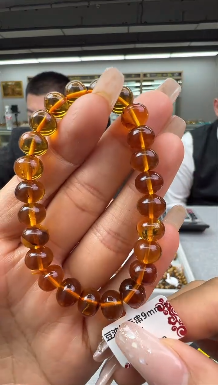【闪购商品】琥珀手链未镶嵌66秒拍号