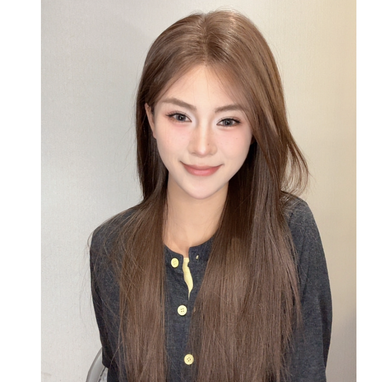 【 夏清】13*6大面积进口丝U 型尾冷棕色 自然黑  长直假发