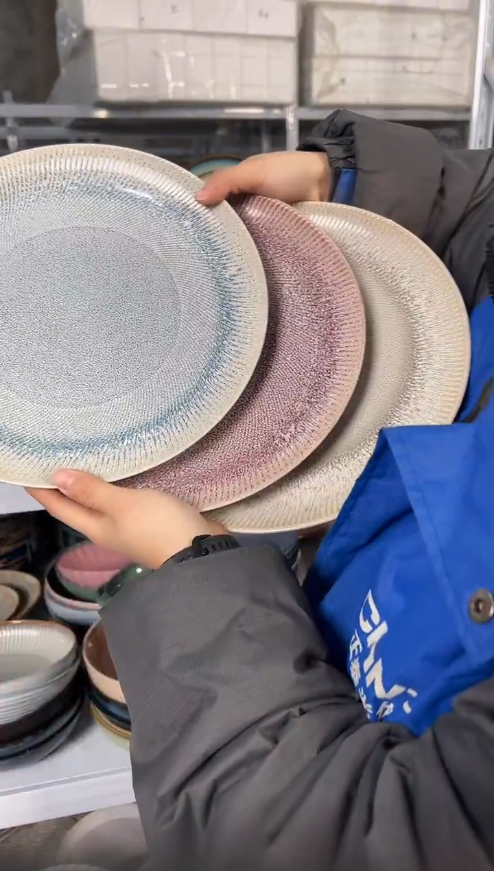 陶瓷外贸尾货瑕疵满20包邮X3 大盘10.5英寸