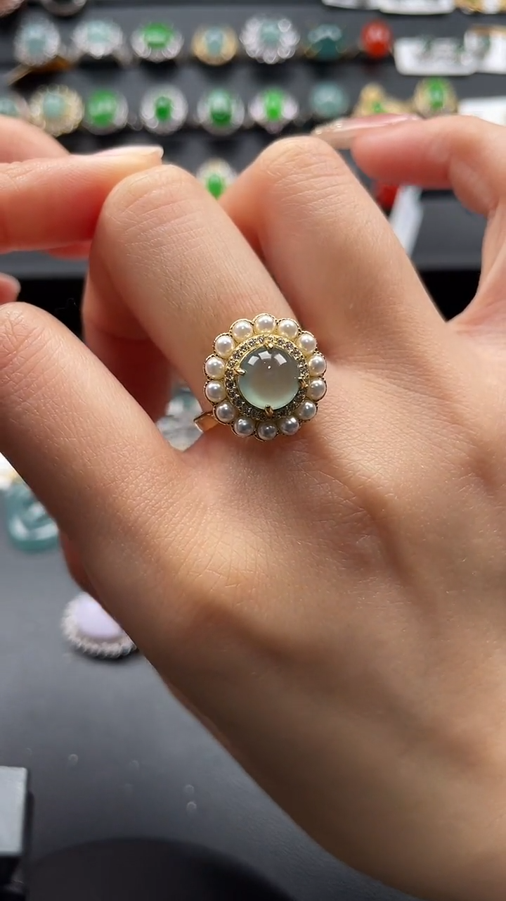 【闪购商品】翡翠戒指银S925镶嵌365346