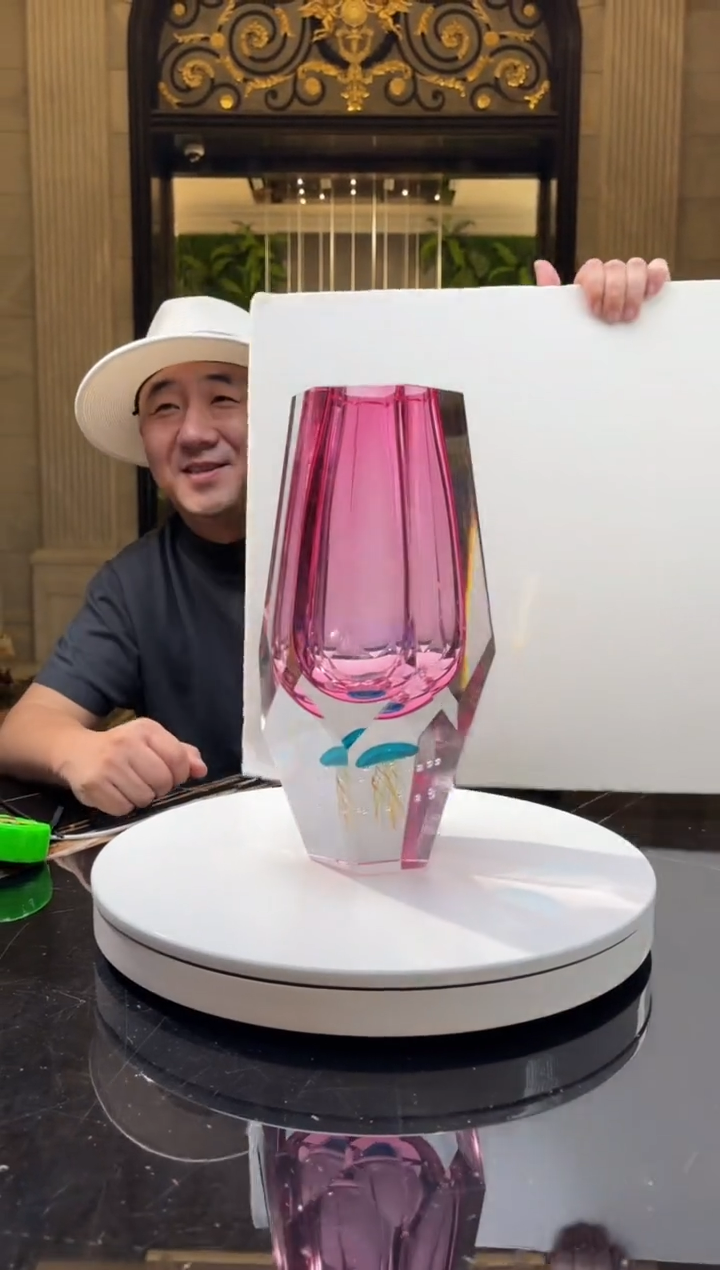 【闪购商品】茶宠AJ05501金红水母大花瓶