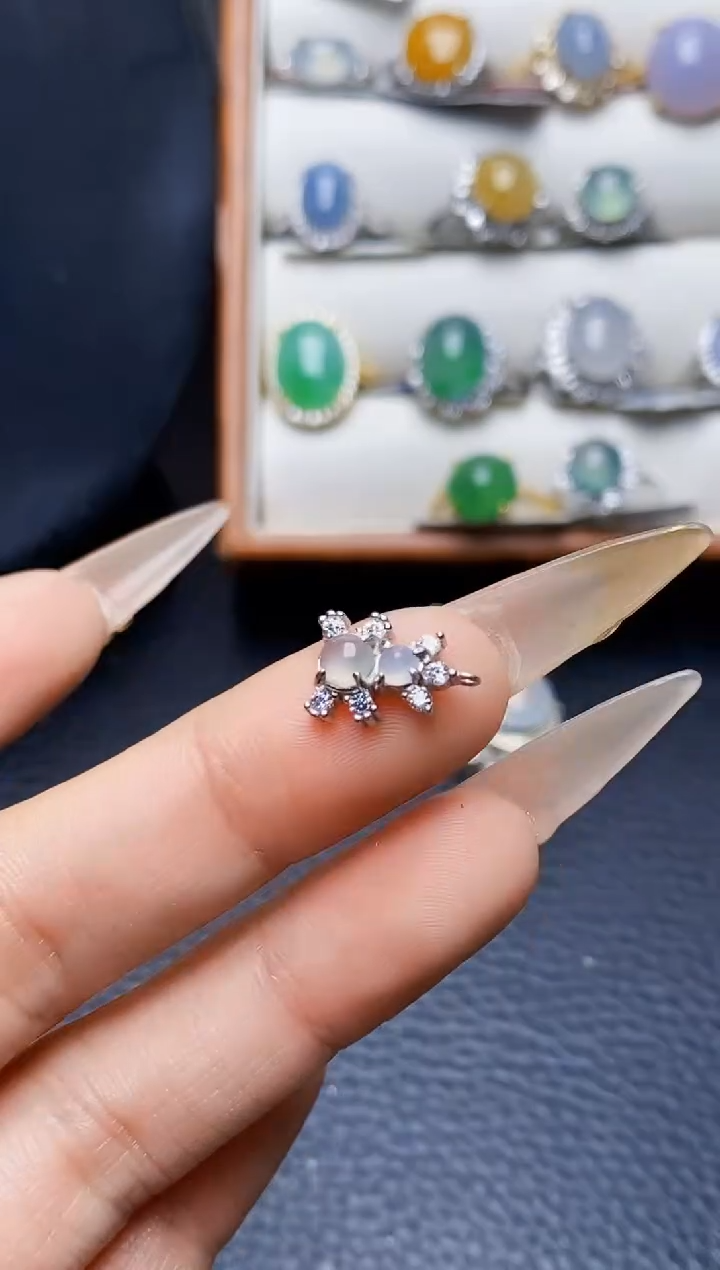 银S925镶嵌戒指翡翠5078