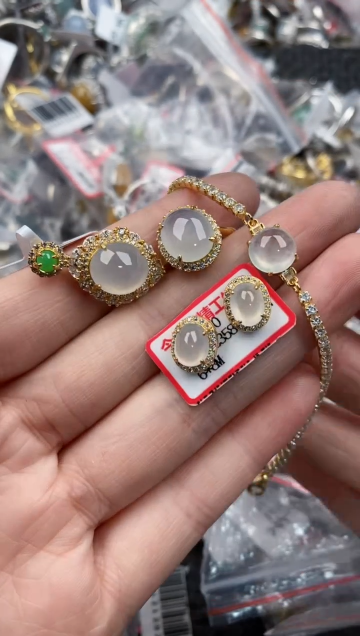 银S925镶嵌戒指翡翠1010---4