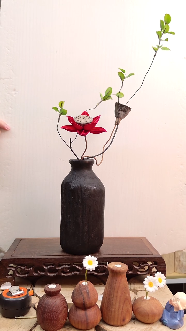 木实木花瓶 一物一拍