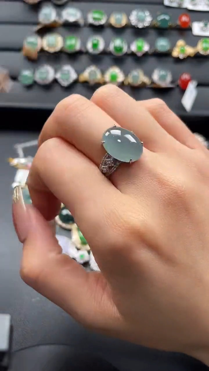 【闪购商品】翡翠戒指银S925镶嵌456745