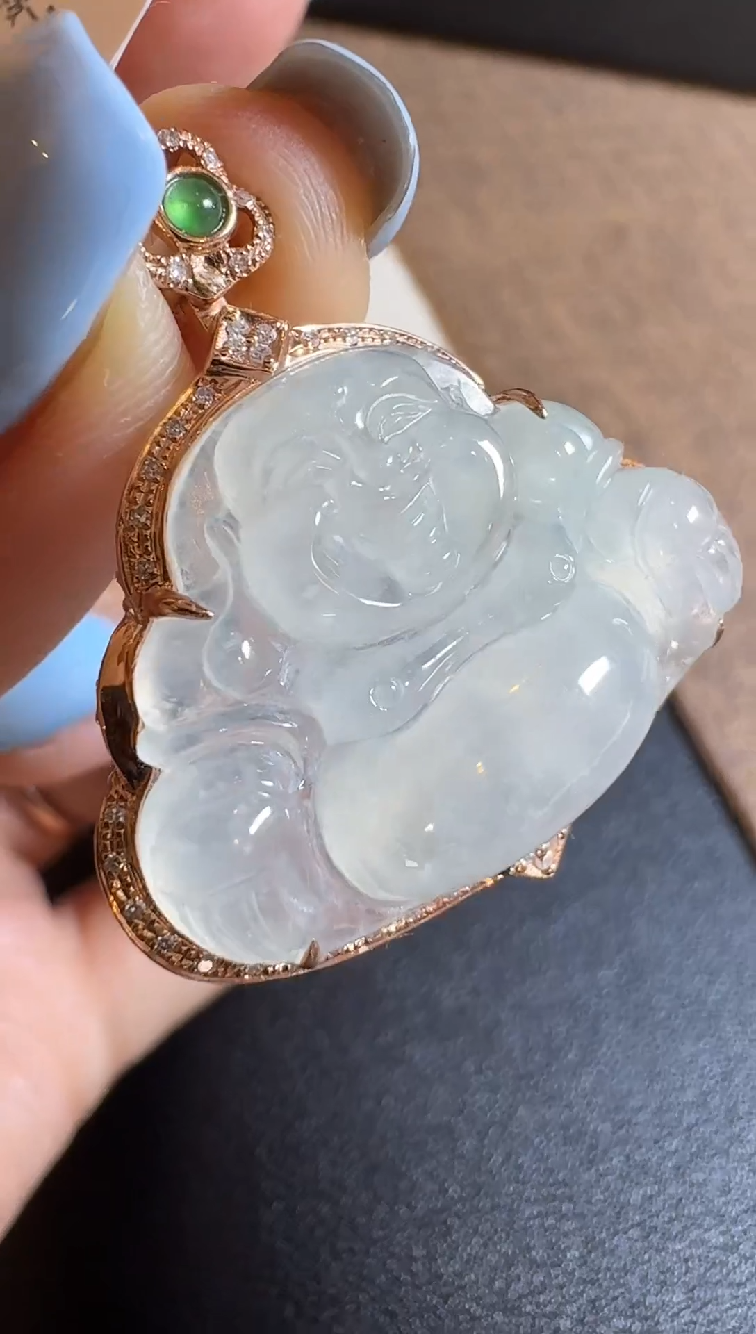 【闪购商品】翡翠颈饰18K金镶嵌【源头工厂】钻石镶嵌