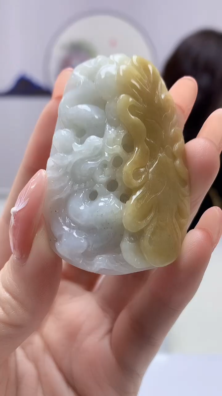 【闪购商品】定制翡翠未镶嵌4829DD-毛货挂件474