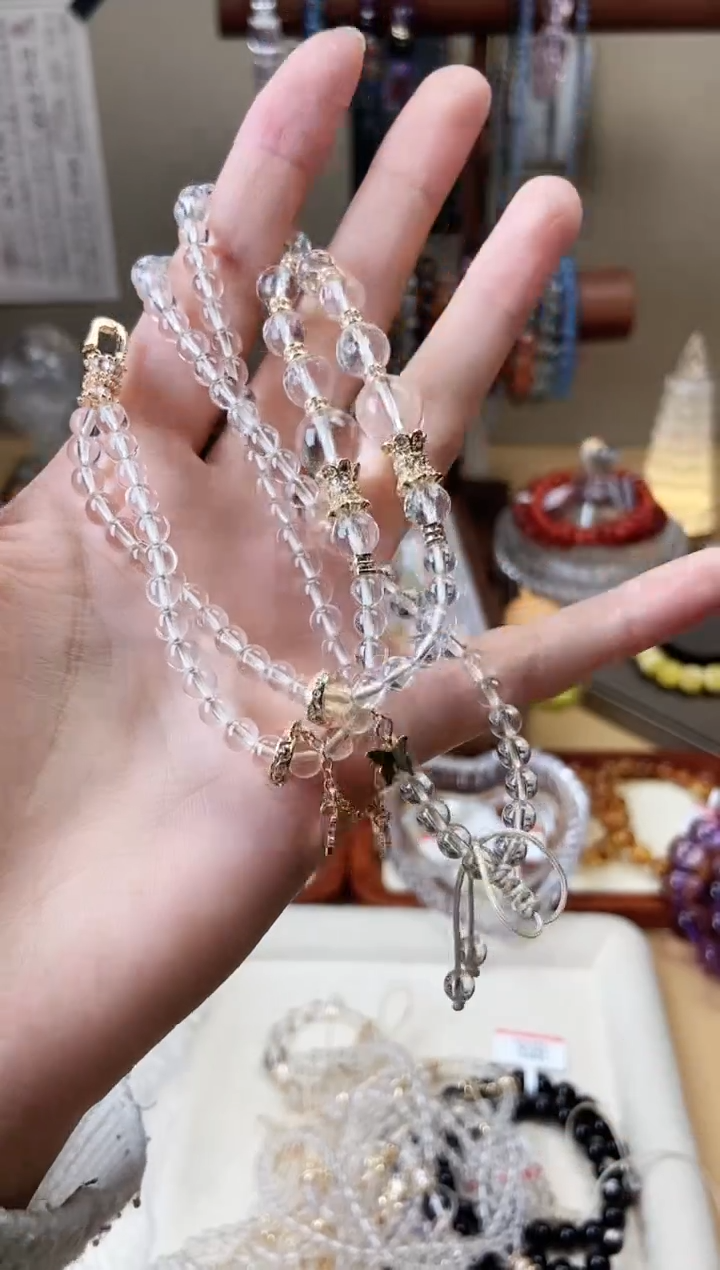 【闪购商品】项链合金水晶白水晶链子