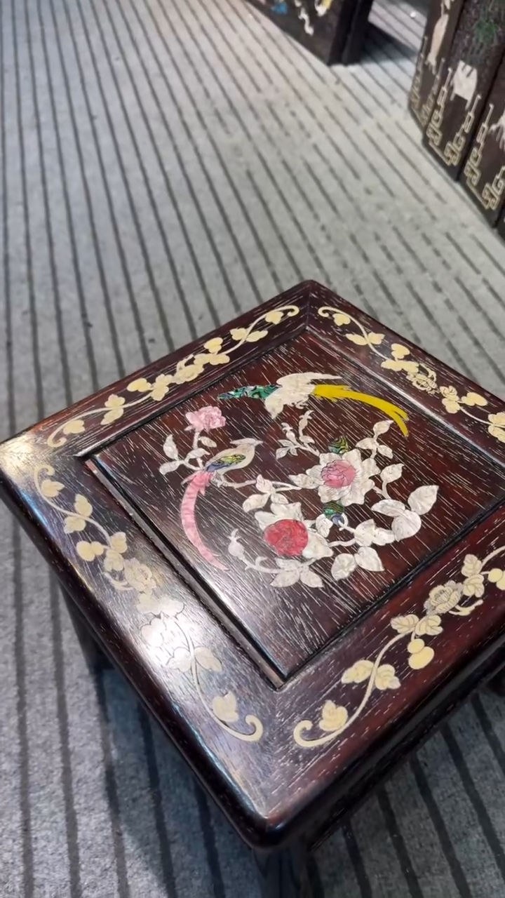 木紫檀螺钿富贵凳邵氏紫檀木艺