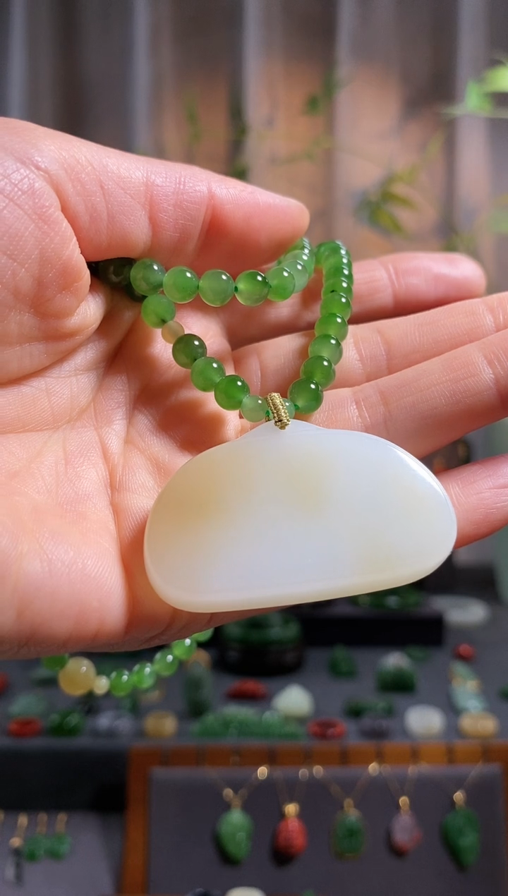 【闪购商品】和田玉颈饰未镶嵌，意境糖平安牌