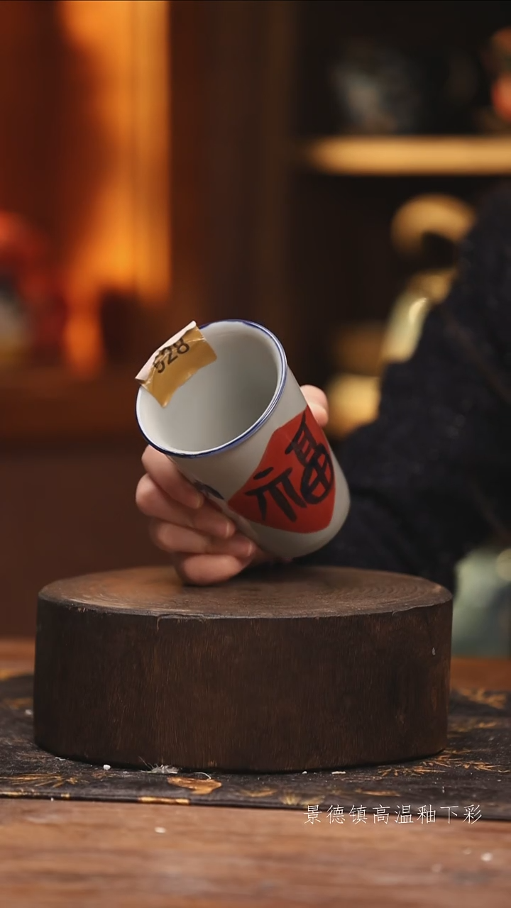 陶瓷景德镇高温釉下手绘陶瓷@L528@