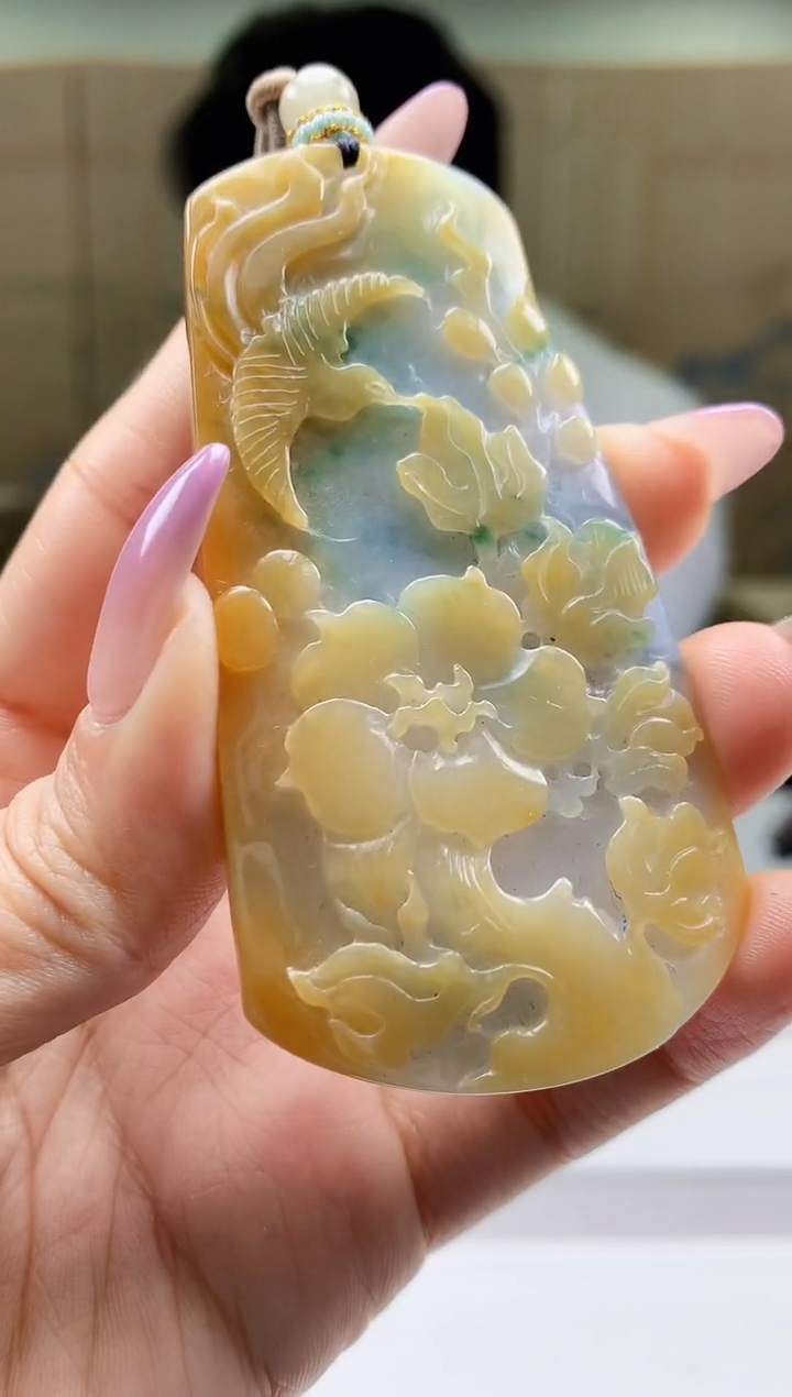 【闪购商品】定制翡翠未镶嵌5060ty-毛货挂件47