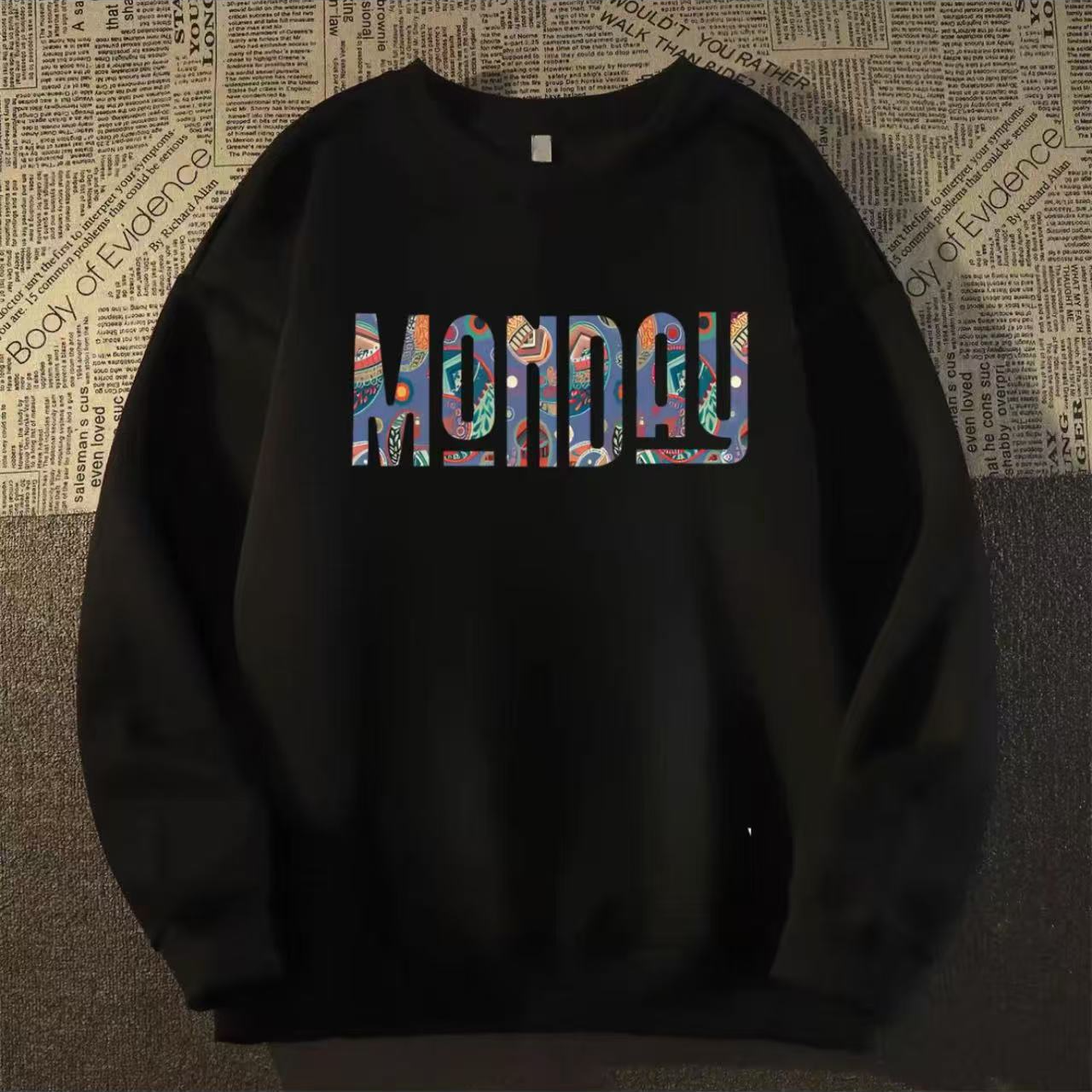 160春秋字母男圆领秋冬长袖卫衣上衣潮流运动百搭