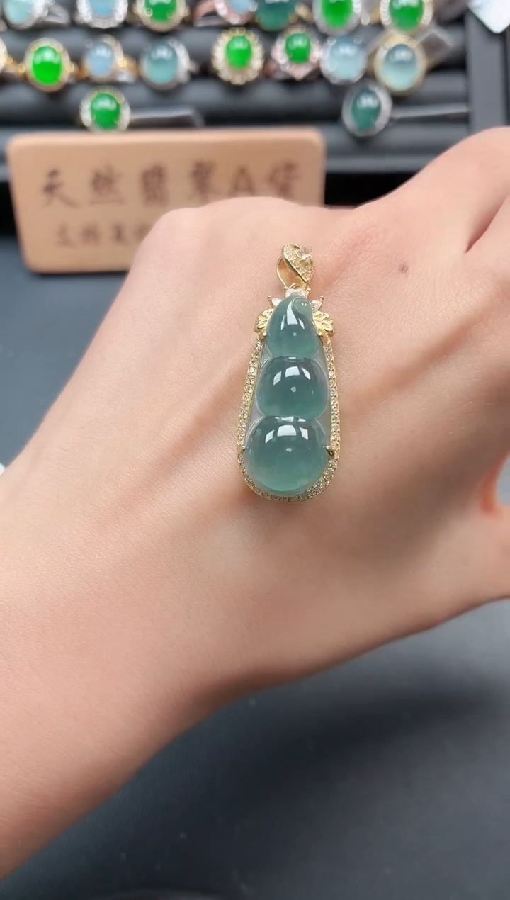 银S925镶嵌戒指翡翠1