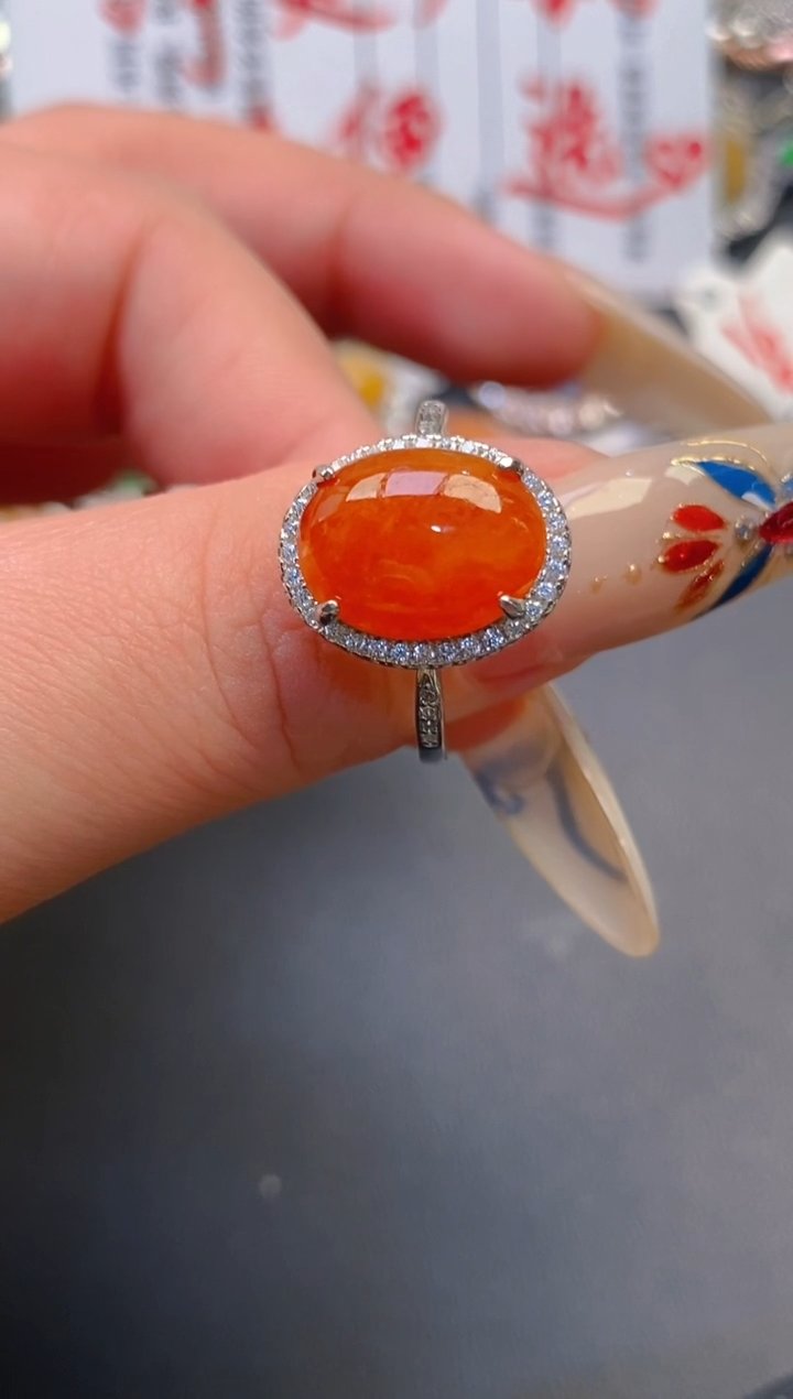 【闪购商品】翡翠耳饰银S925镶嵌天然A货翡翠1