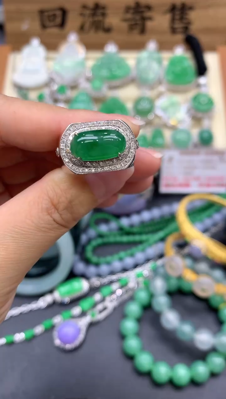 【闪购商品】翡翠戒指18K金镶嵌217-中国好珍宝