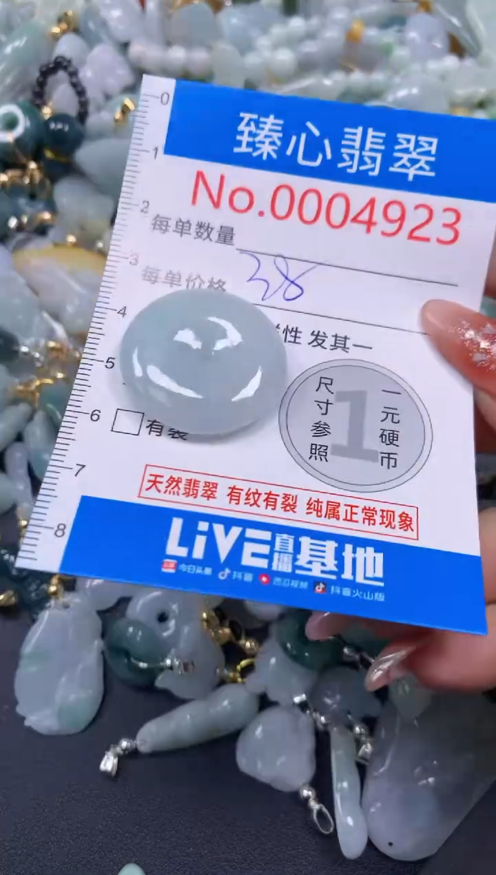 翡翠未镶嵌颈饰含绳0004923