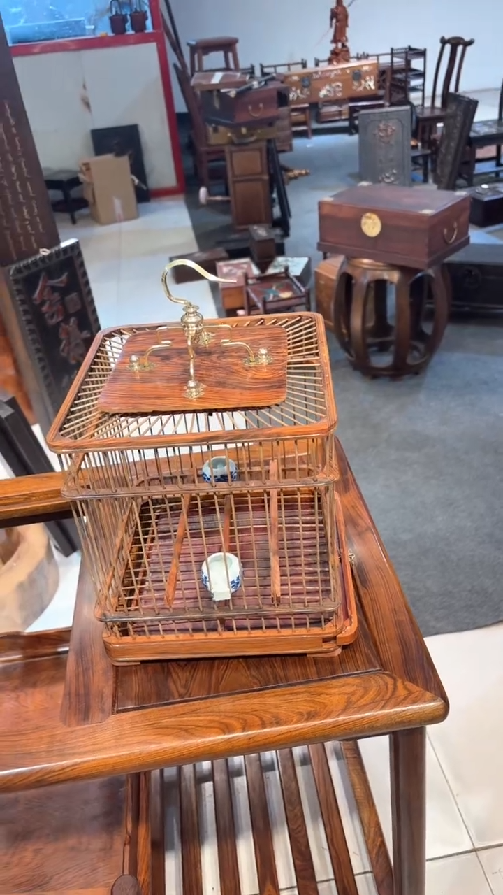 【闪购商品】木木雕黄花梨好鸟笼鸟笼