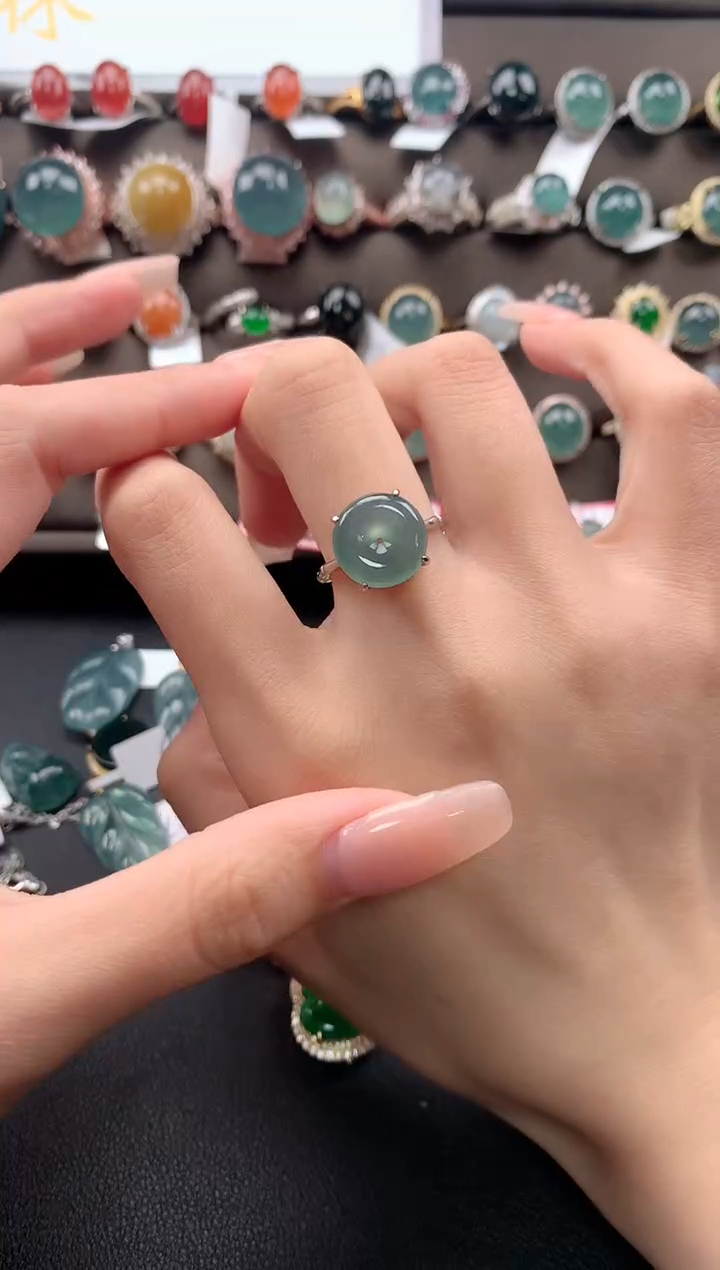 【闪购商品】翡翠戒指银S925镶嵌13131