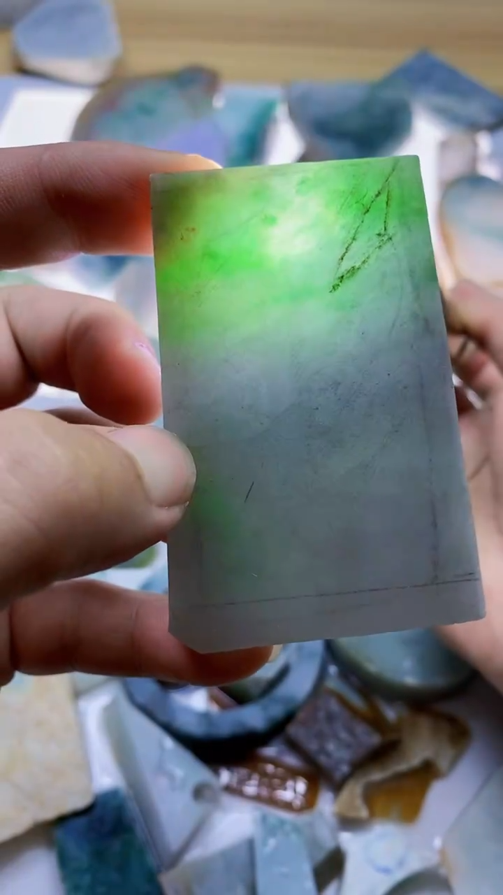 翡翠裸石7号翡翠a货片料裸石、可代加工