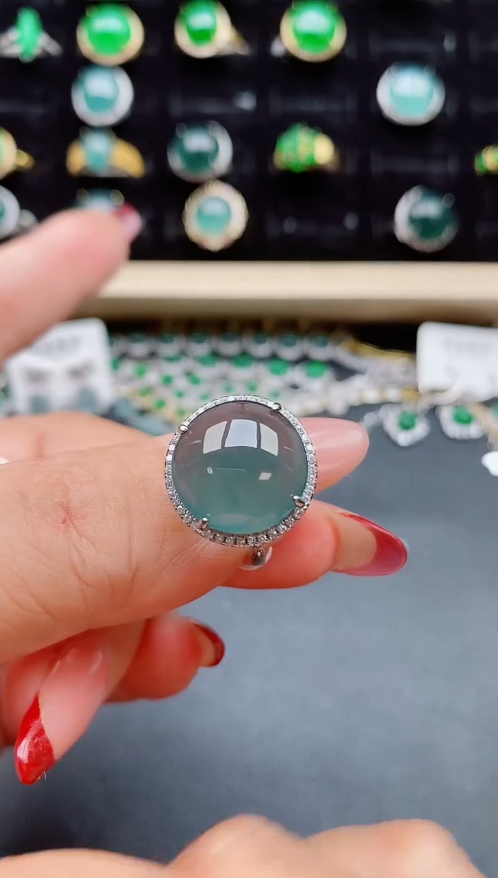 【闪购商品】翡翠戒指银S925镶嵌321321
