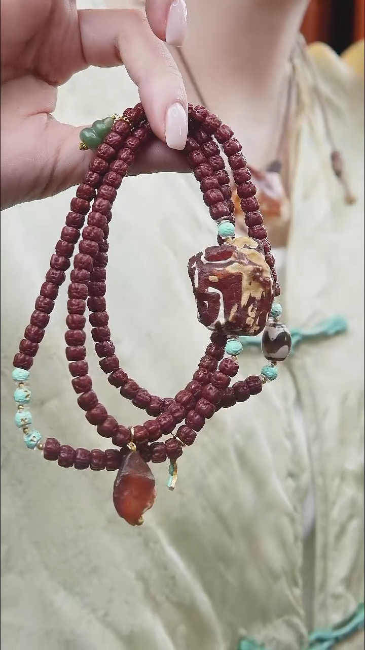 裸石蜜蜡未镶嵌佛手小金刚手串设计款