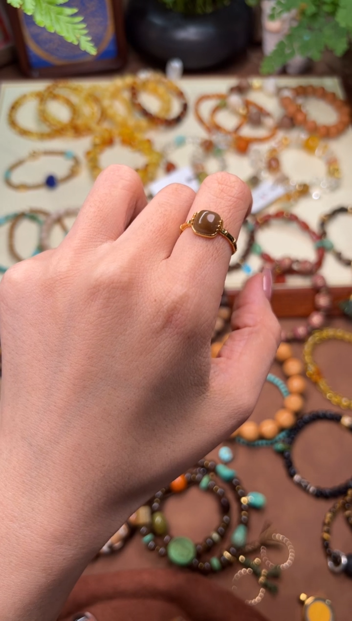 深糖方糖开口戒戒指