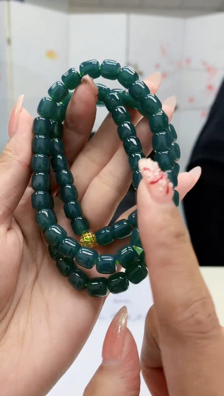 【闪购商品】定制翡翠未镶嵌5152MM-毛货珠链101