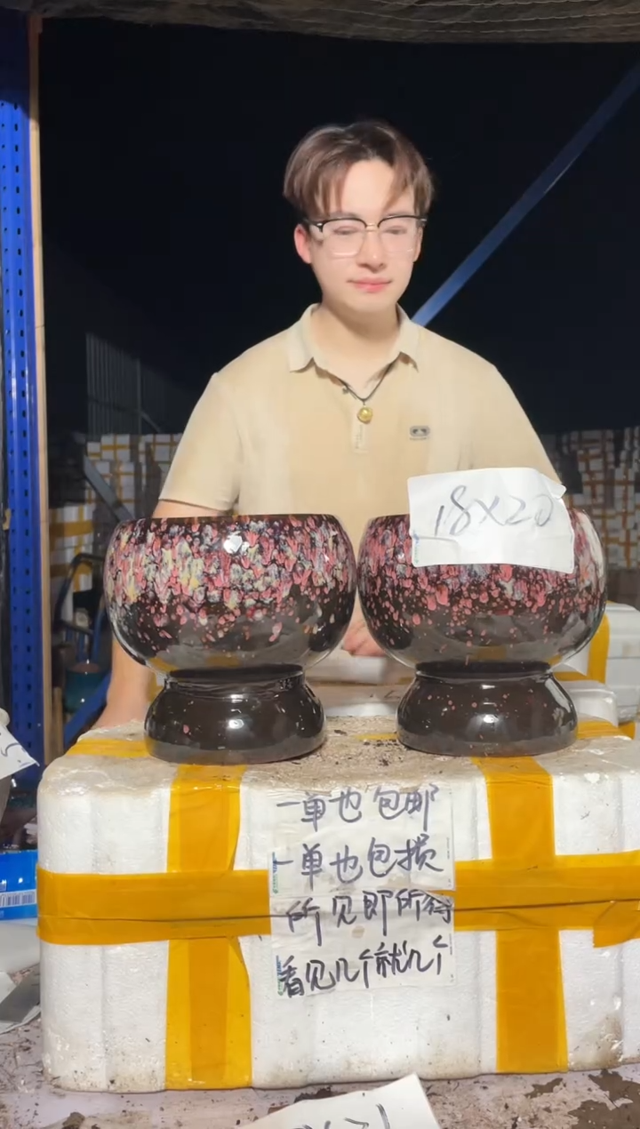 紫砂花盆紫砂花盆宜兴紫砂粗陶花盆18*20