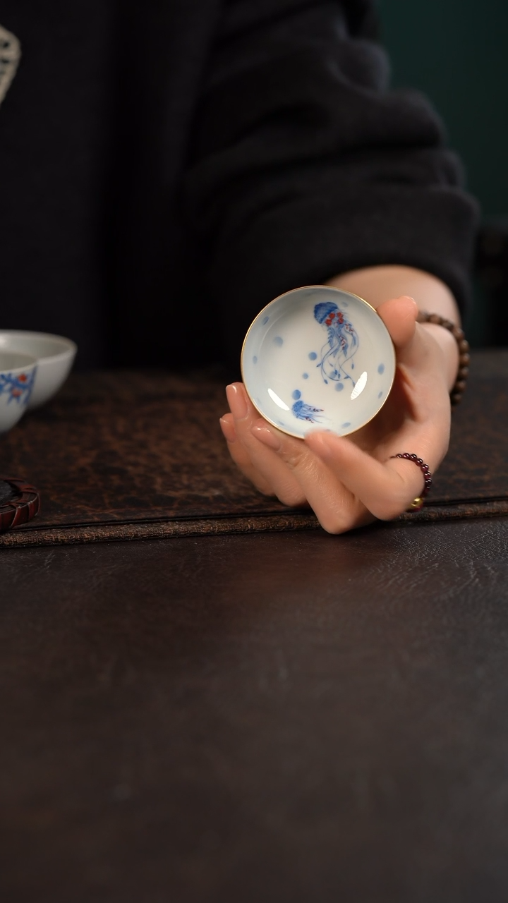 【闪购商品】杯聚澜堂红金花水母普洱杯