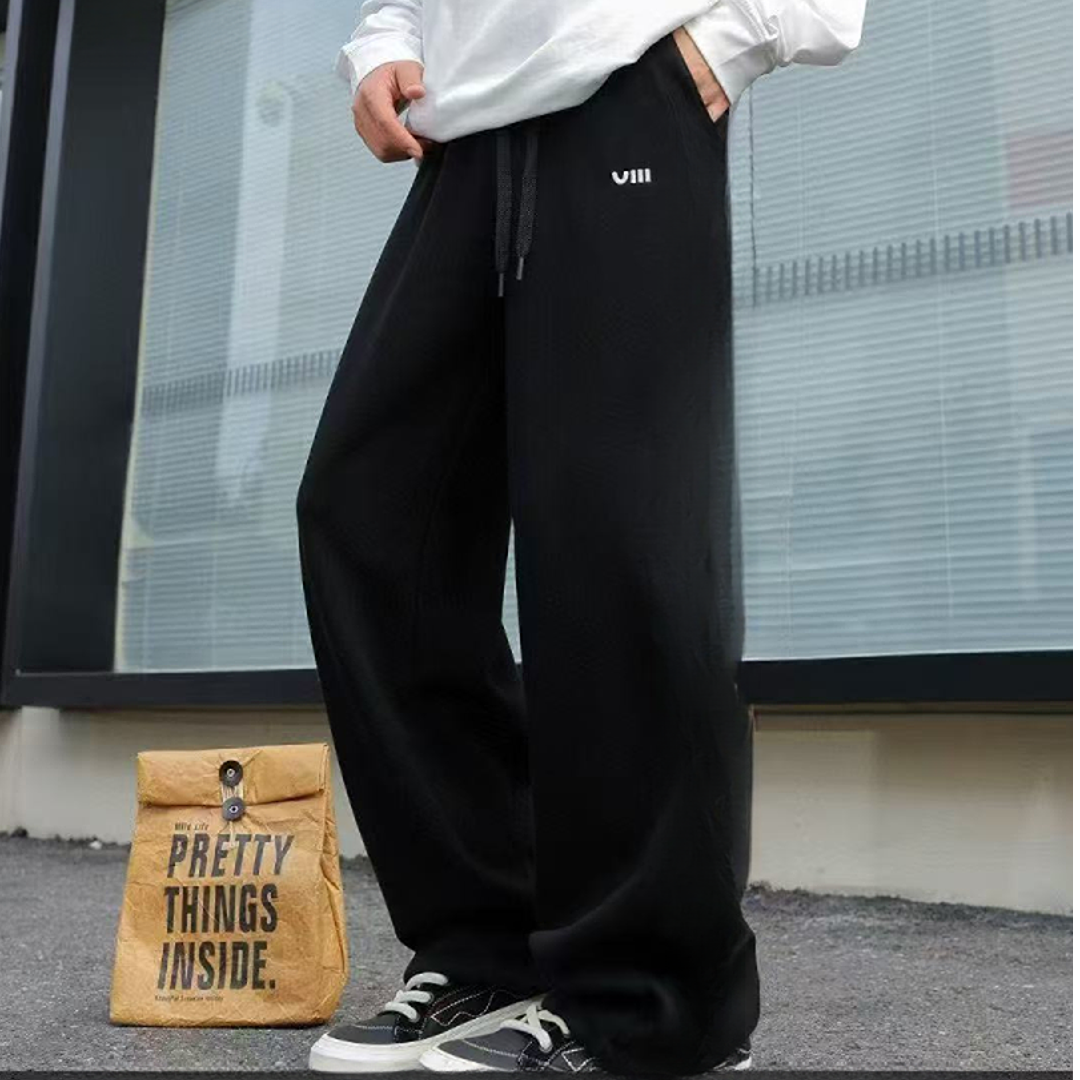 【8801-黑色】青少年秋冬加绒款运动卫裤