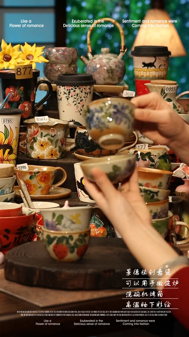 陶瓷仓库随机一个景德镇高温釉下彩手工手绘款式@A0289@