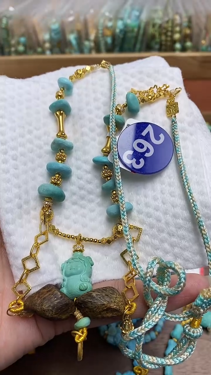 【闪购商品】绿松石项链银S925镶嵌263