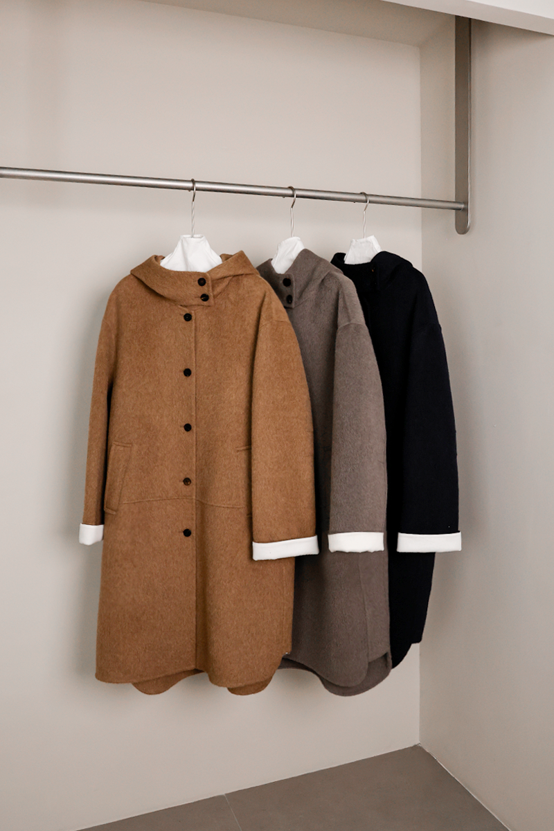 25292 苏丽羊驼毛 18.27微米双面“黄金羊驼”连帽外套