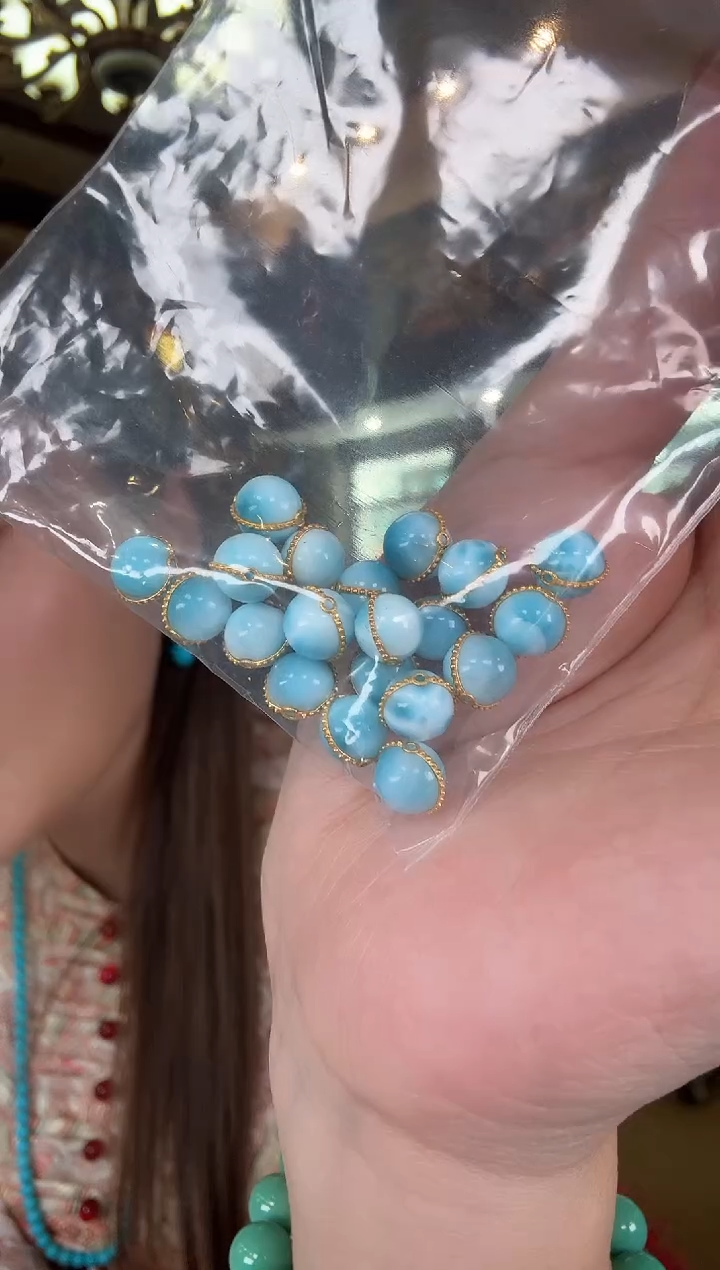 【闪购商品】针钠钙石（海纹石）吊坠(不含链)18K金镶嵌多样性发其一