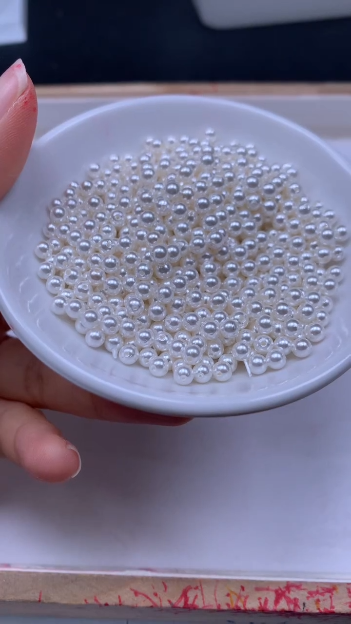 未镶嵌散珠拼合珍珠（马贝珠）B779 白贝珠4mm50个9.8元